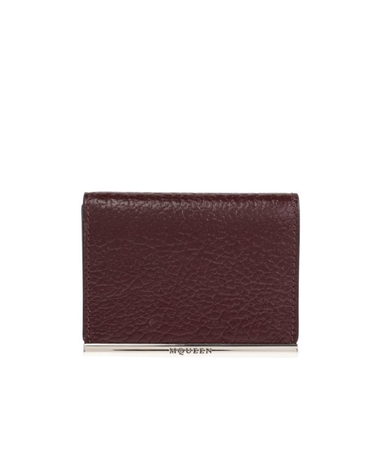 ALEXANDER MCQUEEN Leather Wallet In Burgundy Product Image