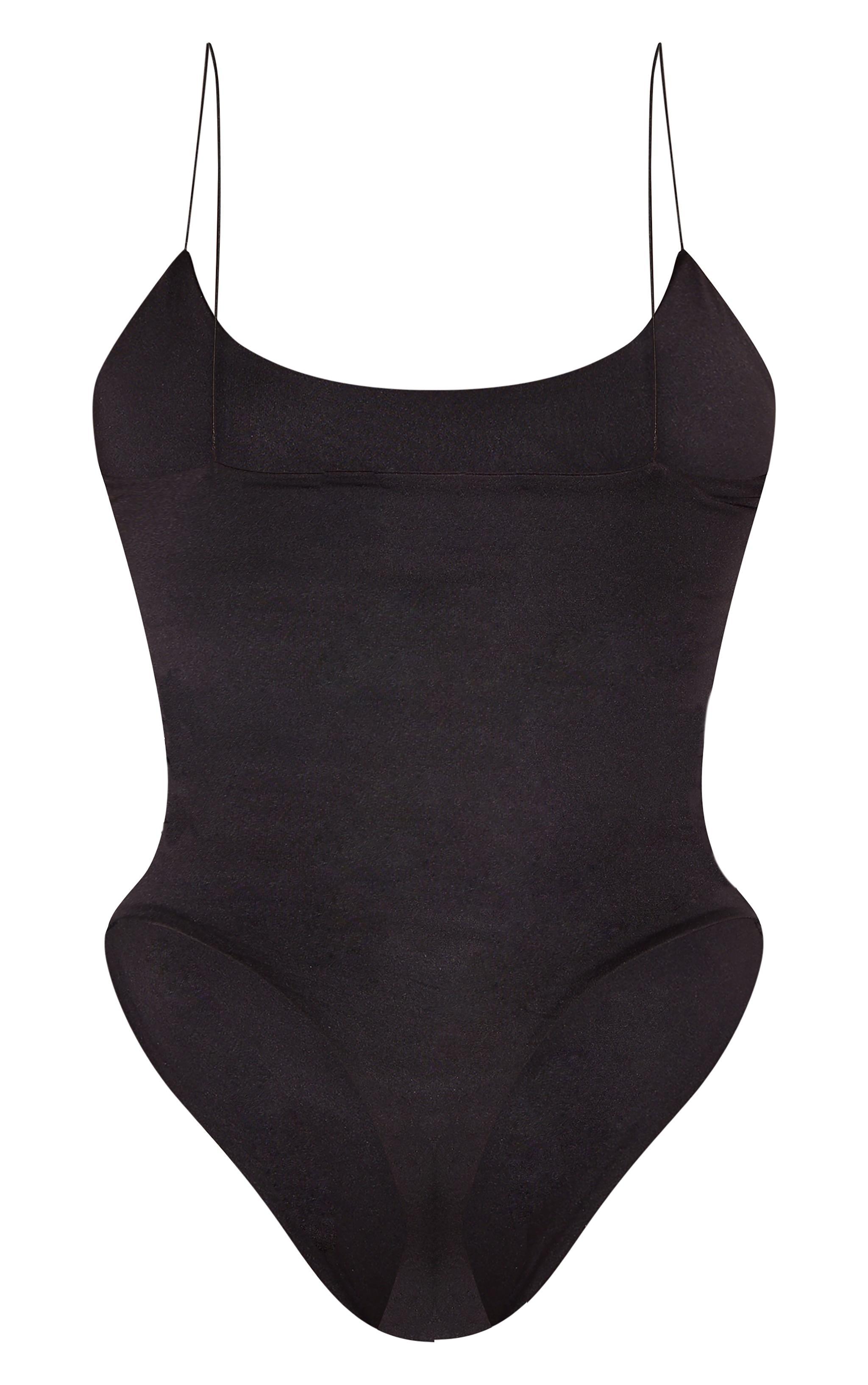 Shape Black Slinky Spaghetti Strap Bodysuit Product Image