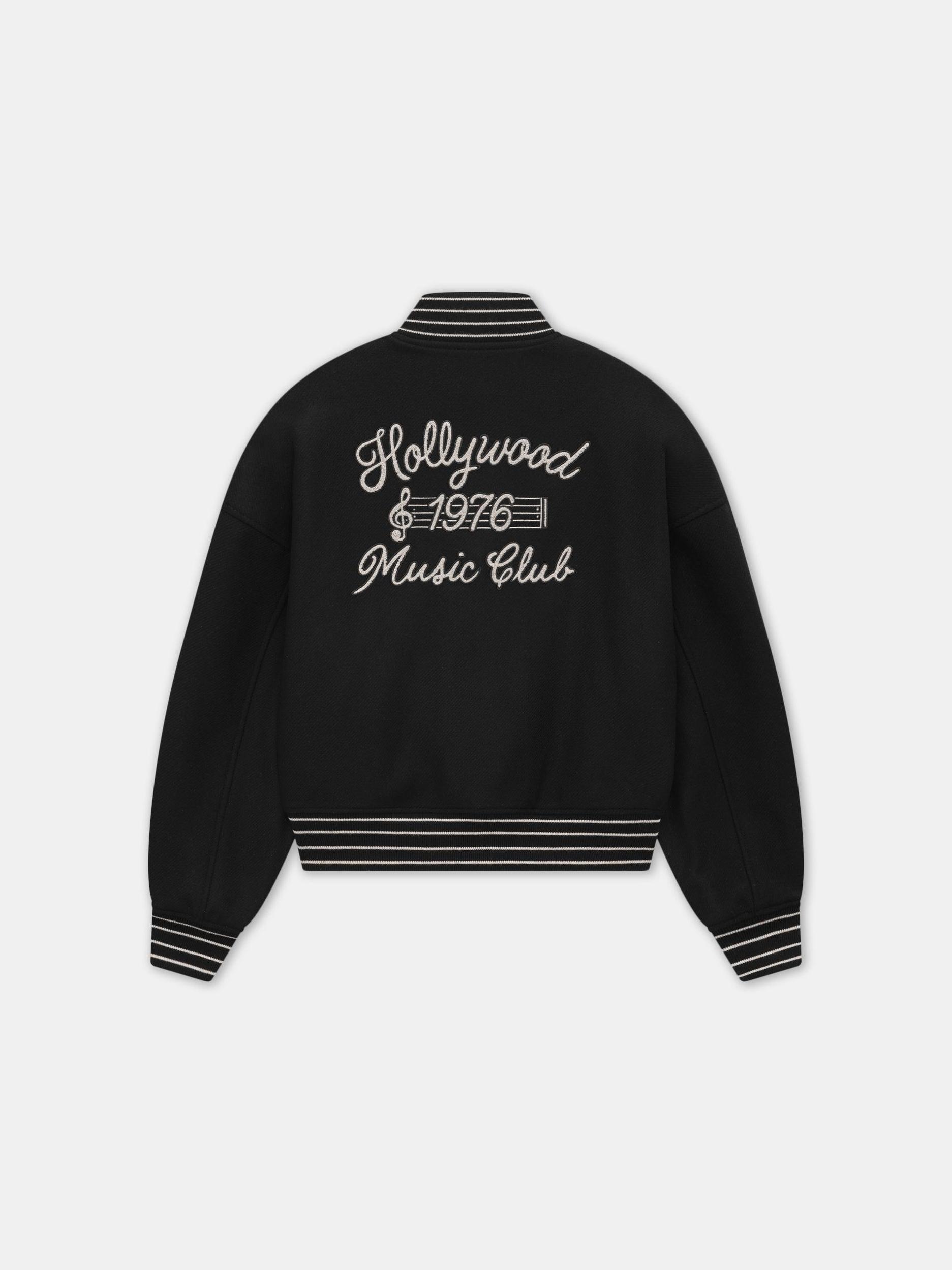 WOMEN - WOMEN'S HOLLYWOOD CLUB VARSITY JACKET - Black Female Product Image