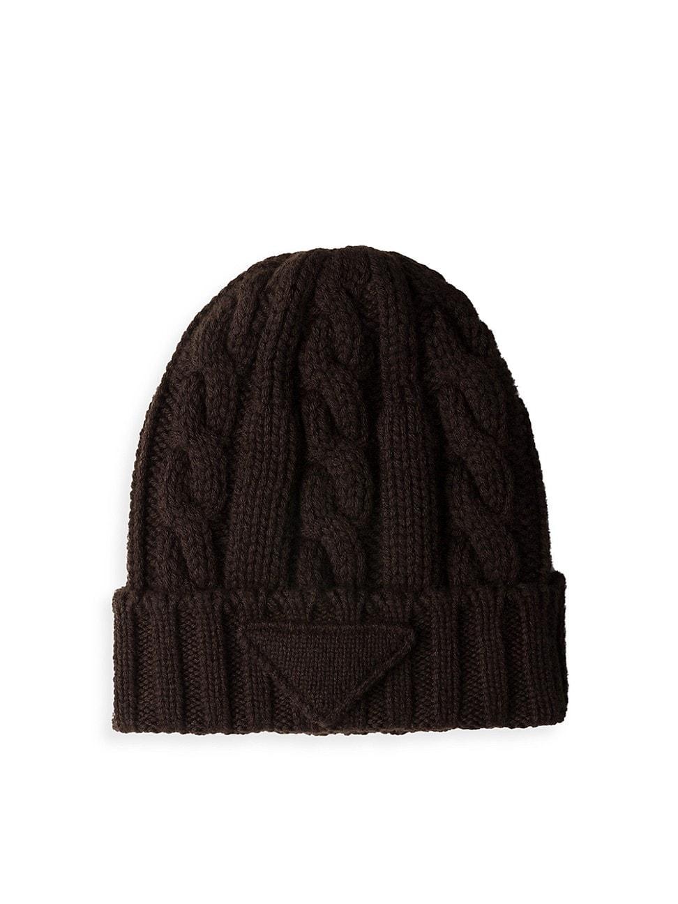 Mens Cashmere Cable-Knit Beanie Product Image