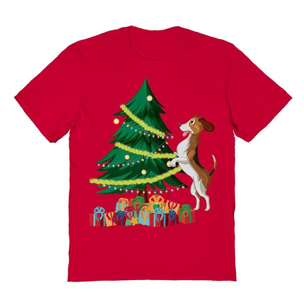 Men's Tree Dog Christmas Graphic Tee, Adult Unisex,  Product Image