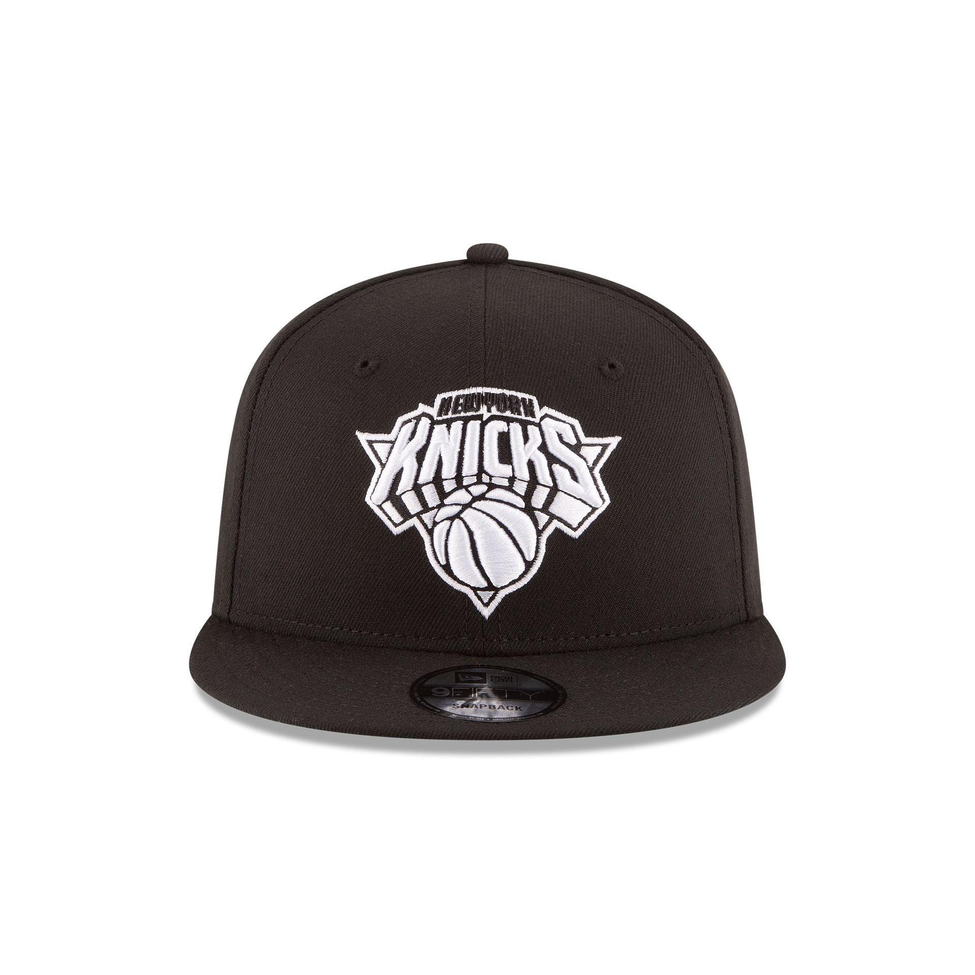 New York Knicks Basic Black & White 9FIFTY Snapback Hat Male Product Image