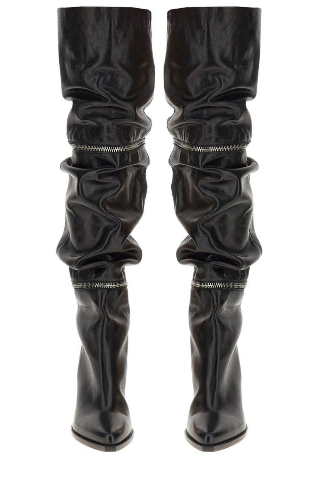 ISABEL MARANT Lelodie 100mm Thigh-high Leather Boots In Black Product Image