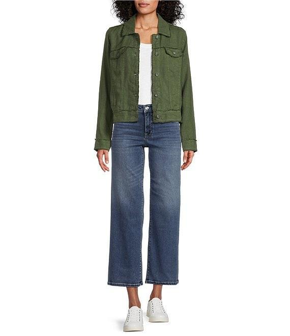 Tommy Bahama Two Palm Raw Edge Point Collar Long Sleeve Button Front Jacket Product Image