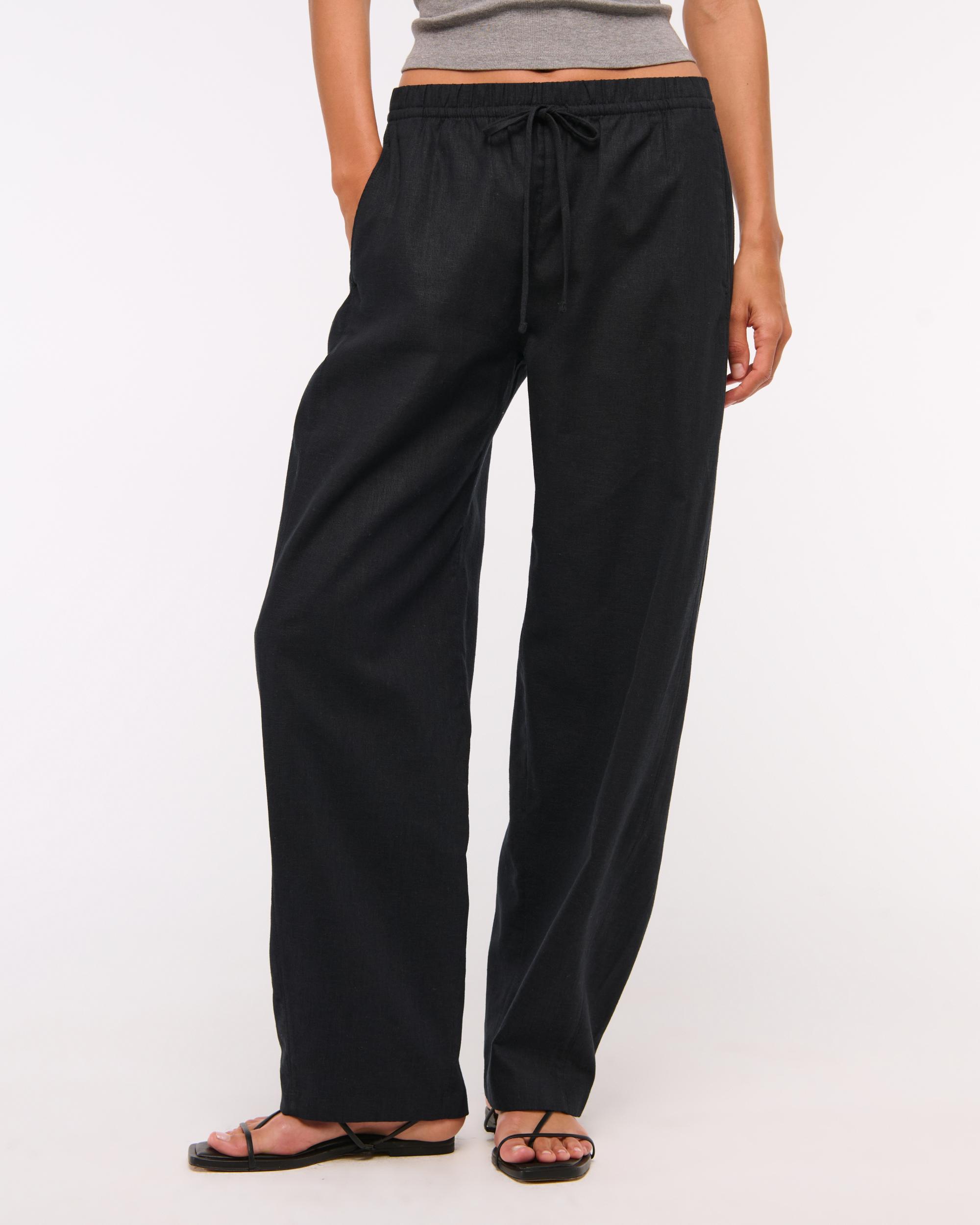 Linen-Blend Barrel Pull-On Pant Product Image