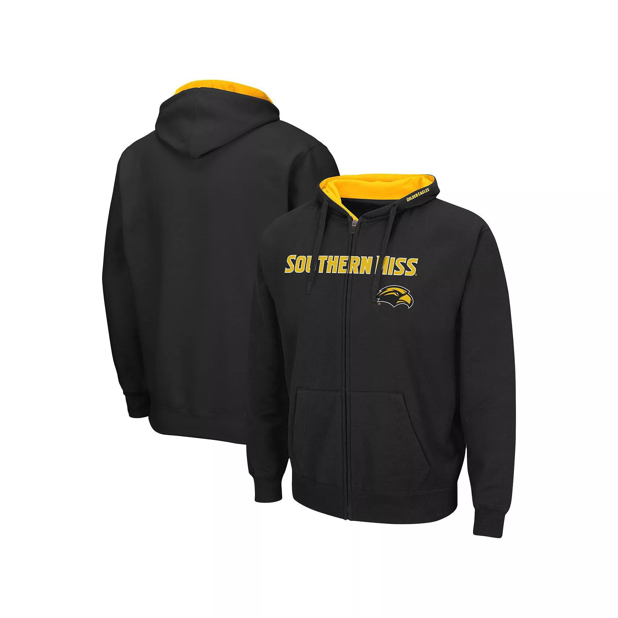 Men's Colosseum Black Southern Miss Golden Eagles Arch & Logo 3.0 Full-Zip Hoodie,  Product Image