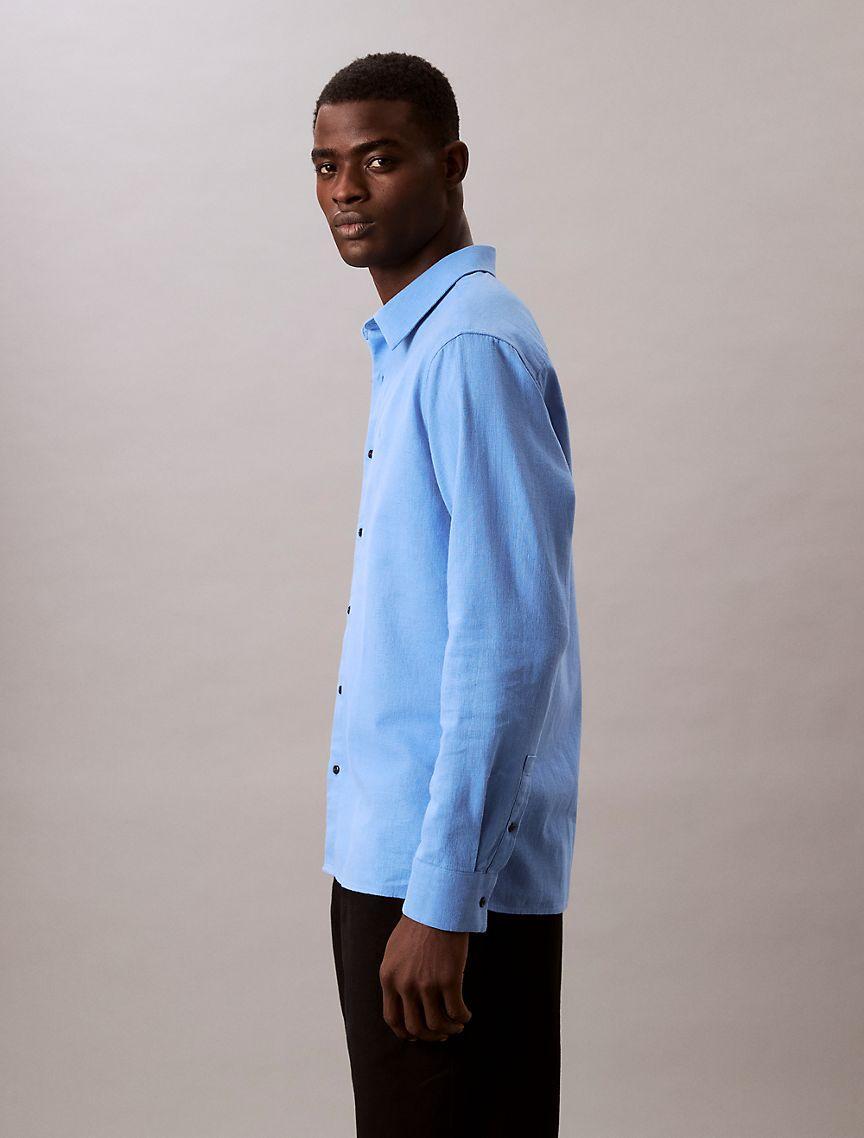 Linen Cotton Classic Button-Down Shirt Product Image