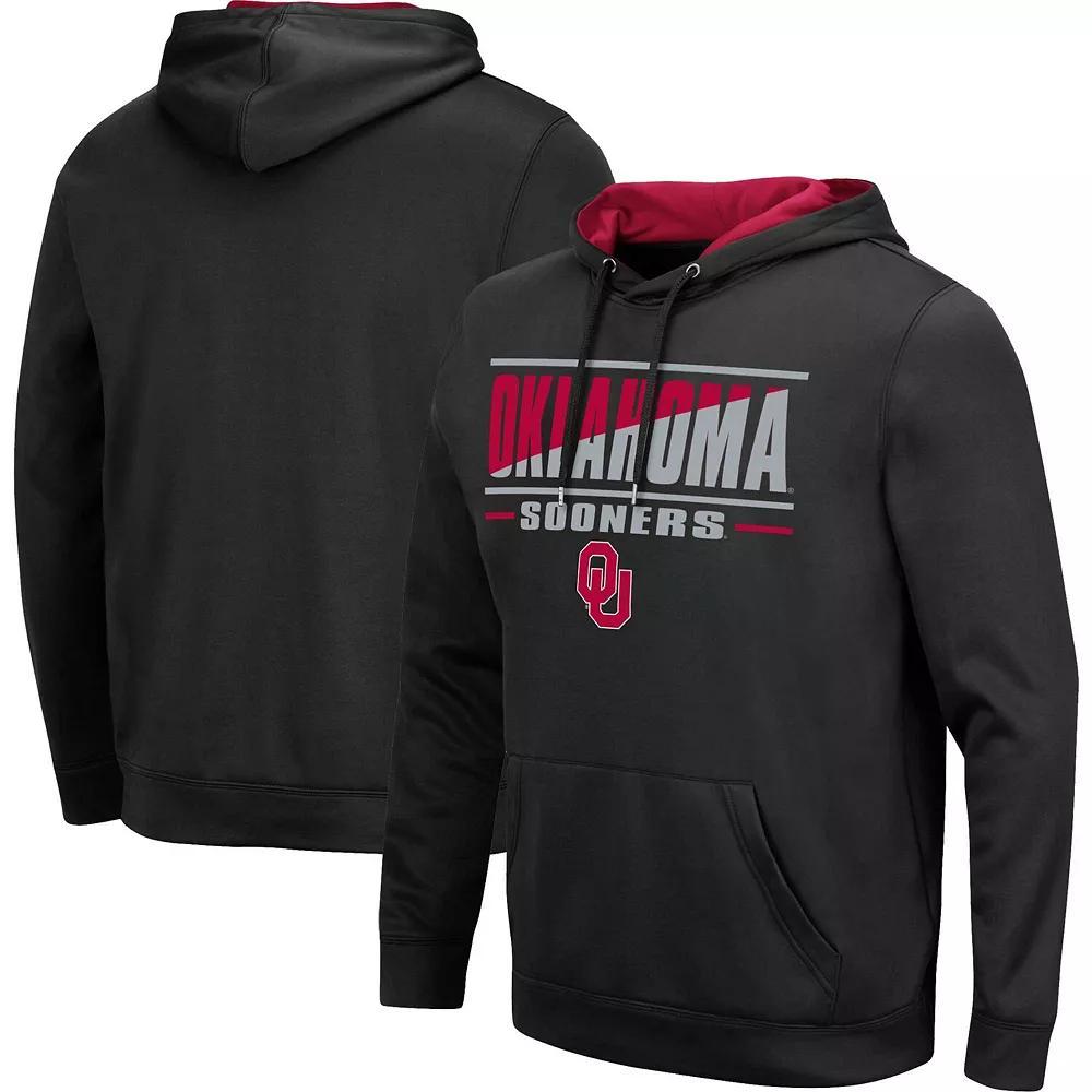 Men's Colosseum Black Oklahoma Sooners Slash Stack 2.0 Pullover Hoodie,  Product Image