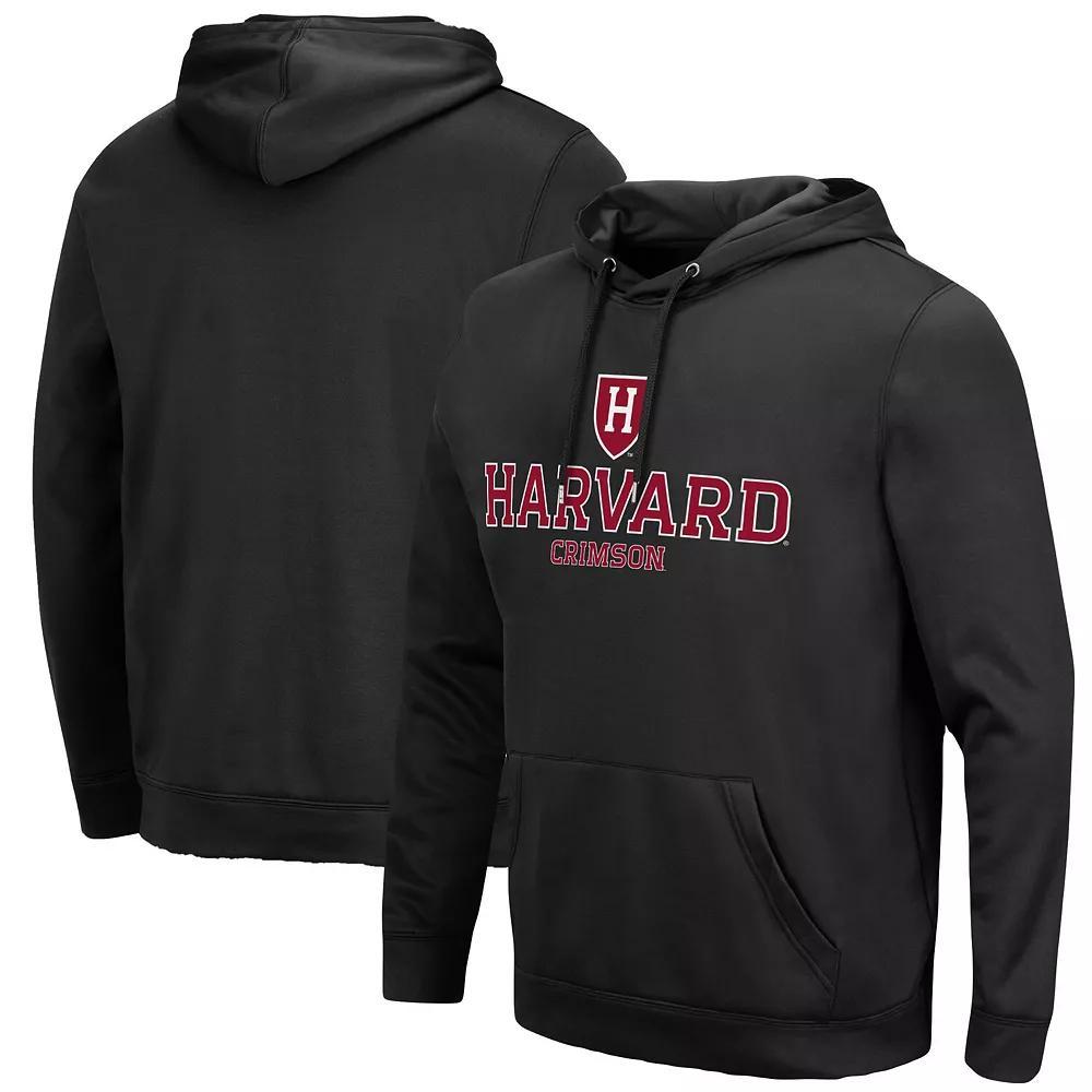 Men's Colosseum Black Harvard Crimson Lantern Pullover Hoodie,  Product Image