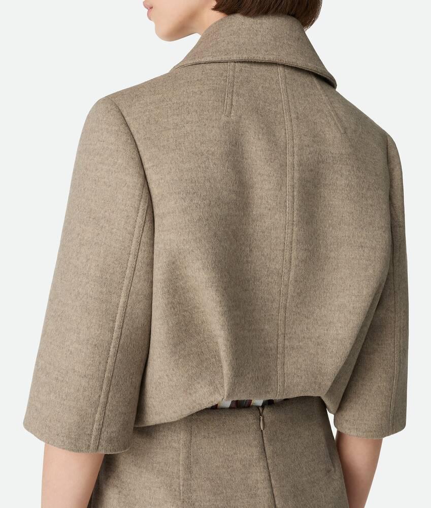 Women's Wool And Cashmere Cropped Jacket in Sandshell melange Product Image