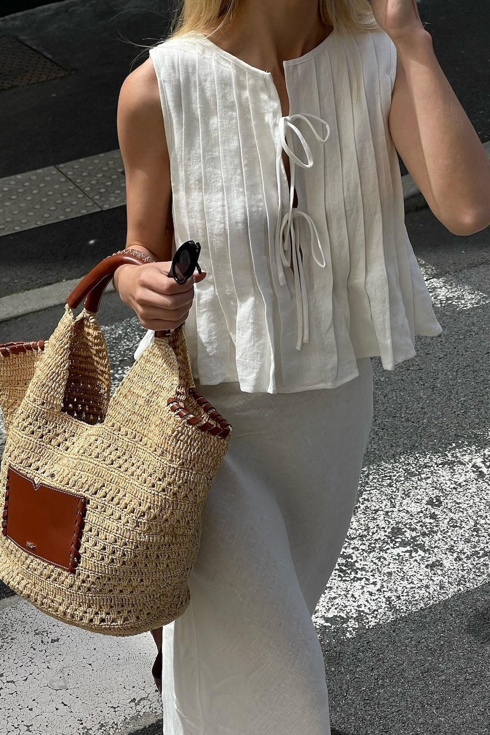 Valeria Linen Top White Product Image