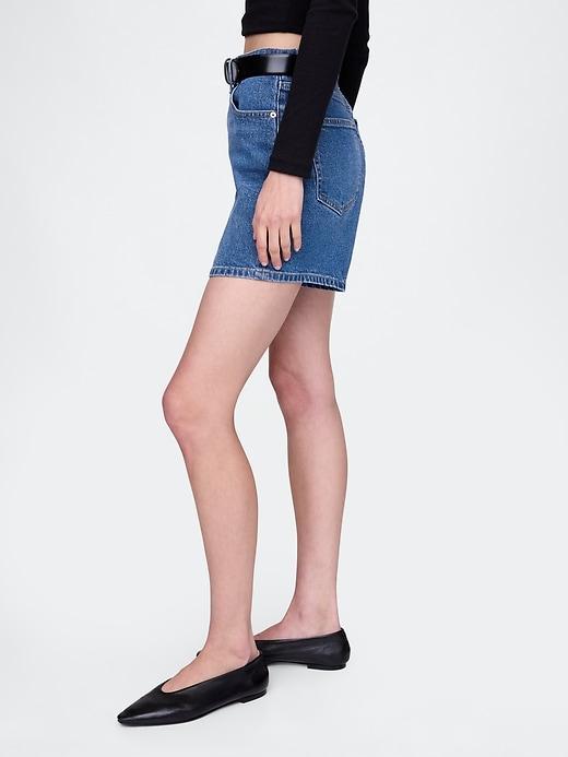 4.75" High Rise A-Line Denim Short Product Image