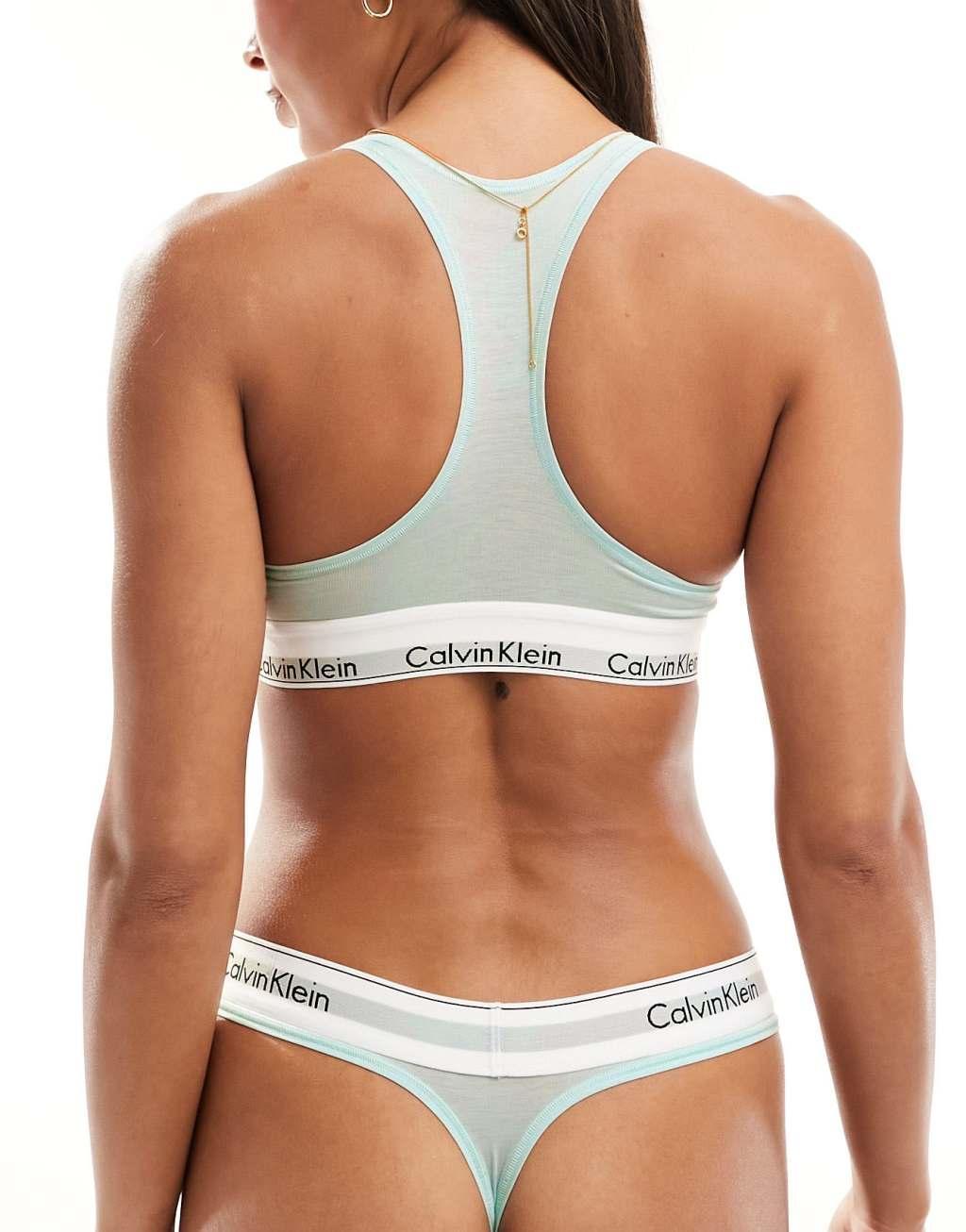 Calvin Klein modern cotton unlined bralet in light blue Product Image