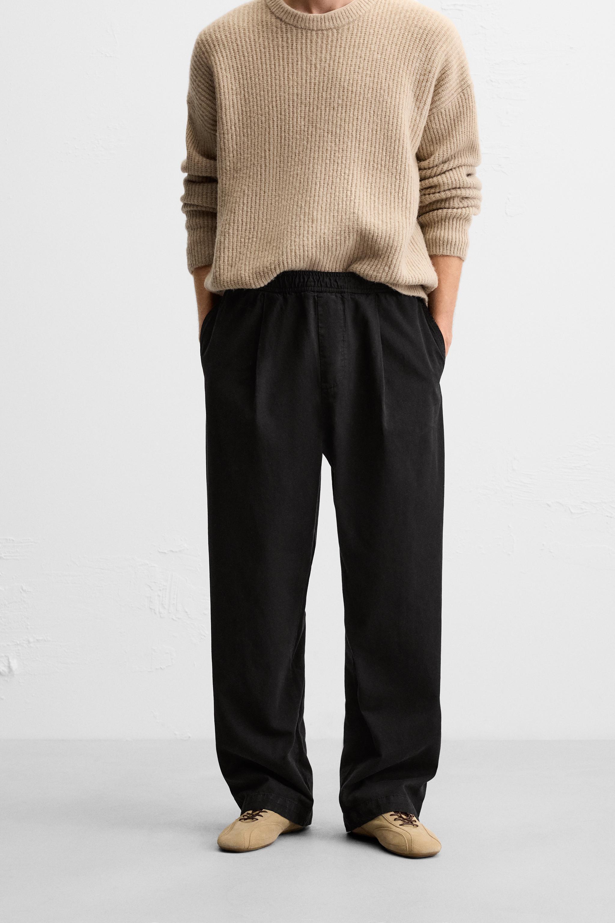 COTTON - LINEN PLEATED PANTS Product Image