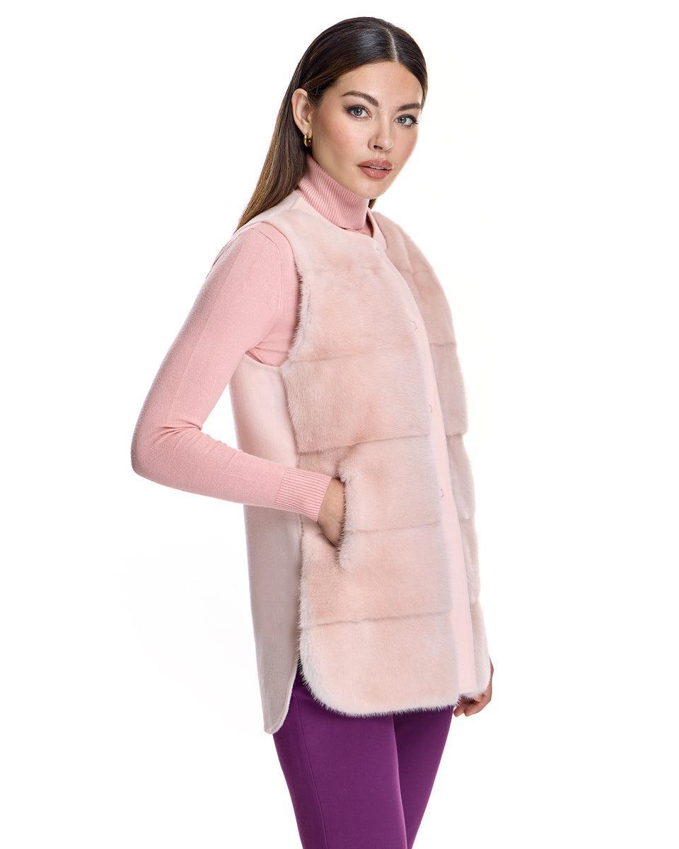 Mink Vest with Cashmere Back Product Image
