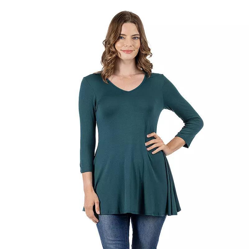 Women's 24Seven Comfort Apparel V Neck Tunic Top, Size: XL, Penny Product Image