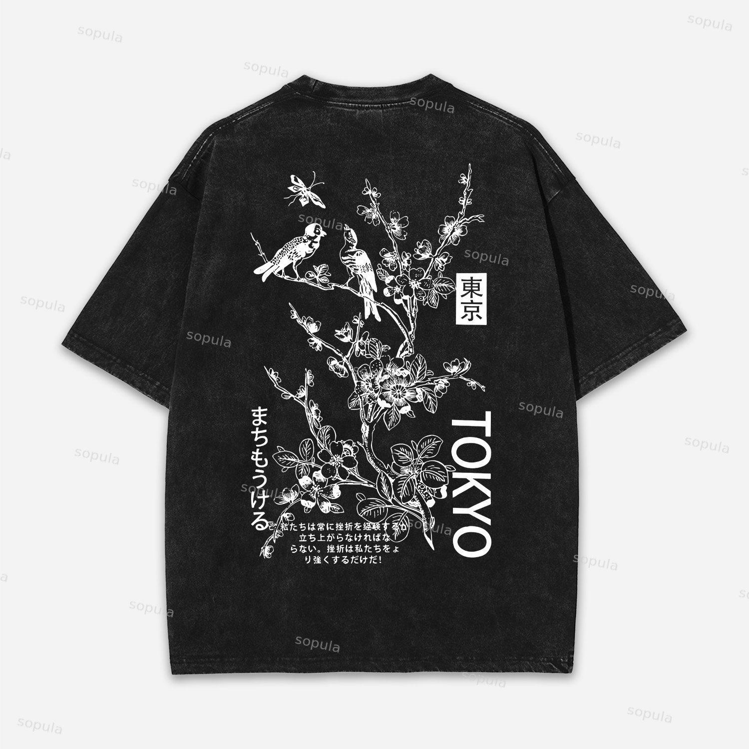 Vintage Little Angel Print Washed T-shirt Product Image