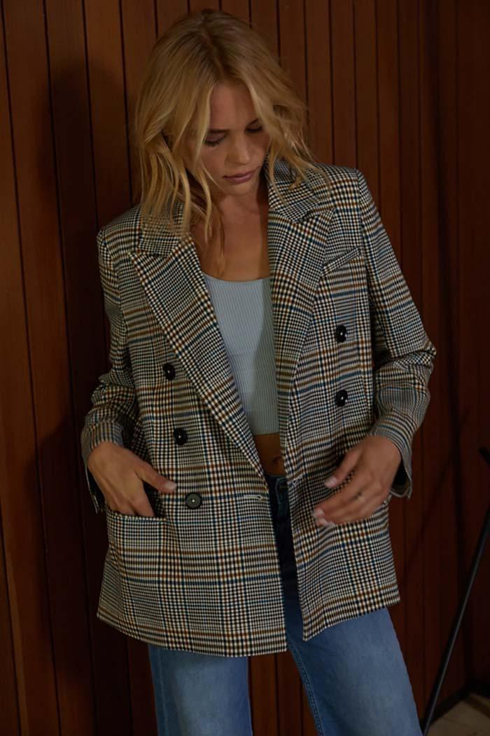 Oversized Plaid Blazer Product Image