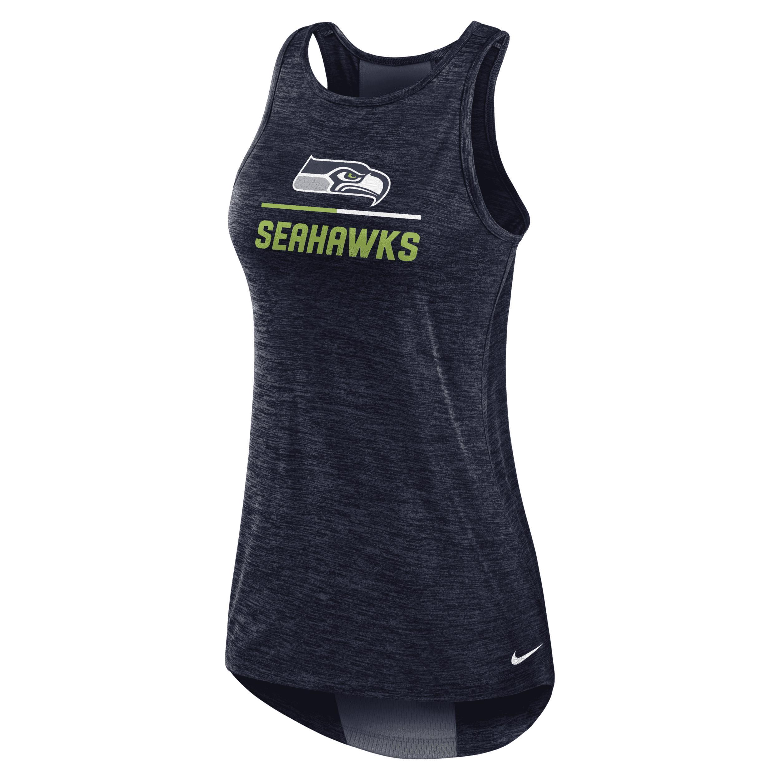 Women's Nike Navy Houston Texans High Neck Performance Tank Top, Size: Medium, Blue Product Image