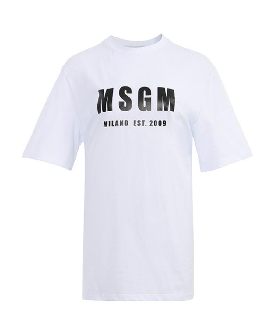 MSGM Printed Short-sleeved T-shirt In White Product Image