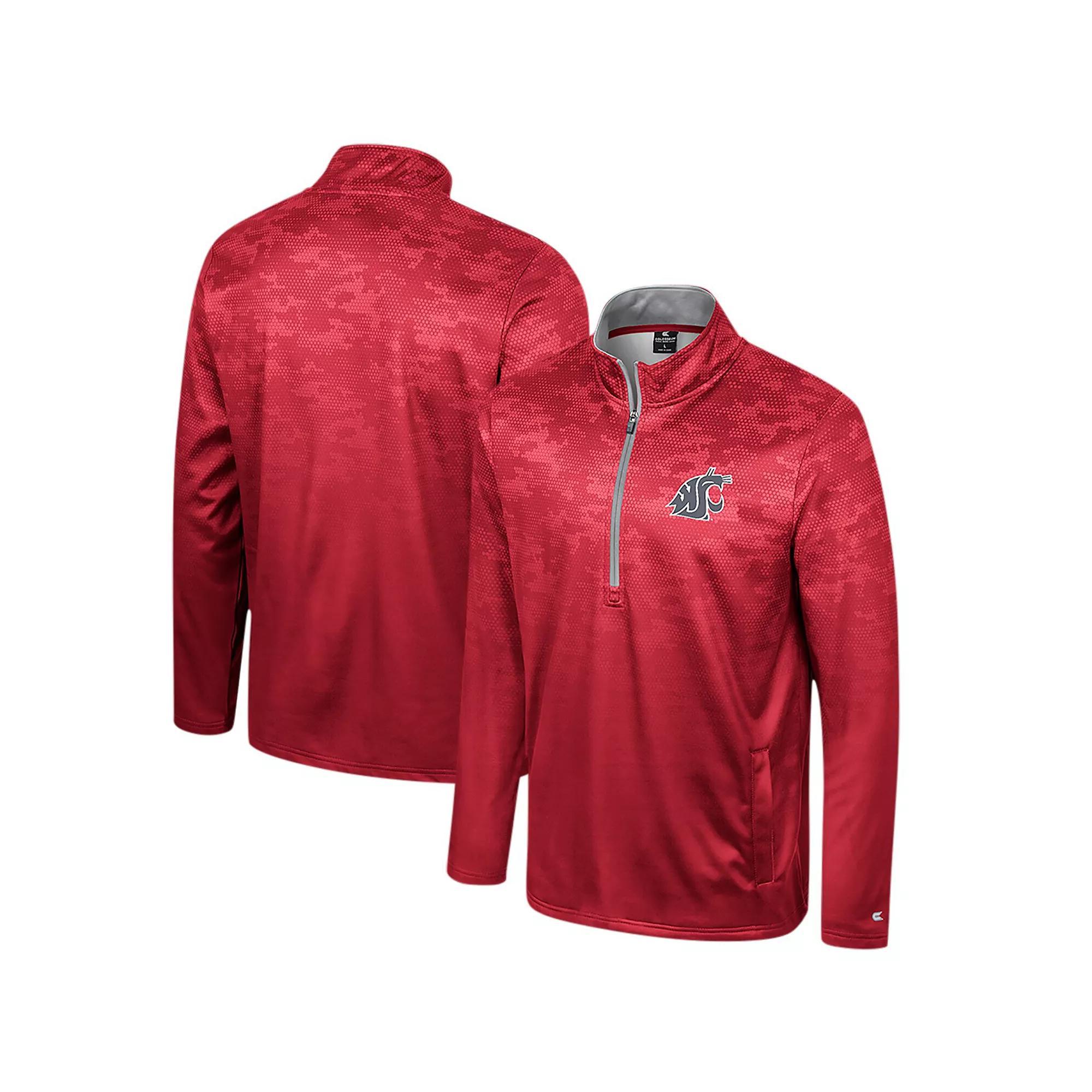 Men's Colosseum Crimson Washington State Cougars The Machine Half-Zip Jacket,  Product Image