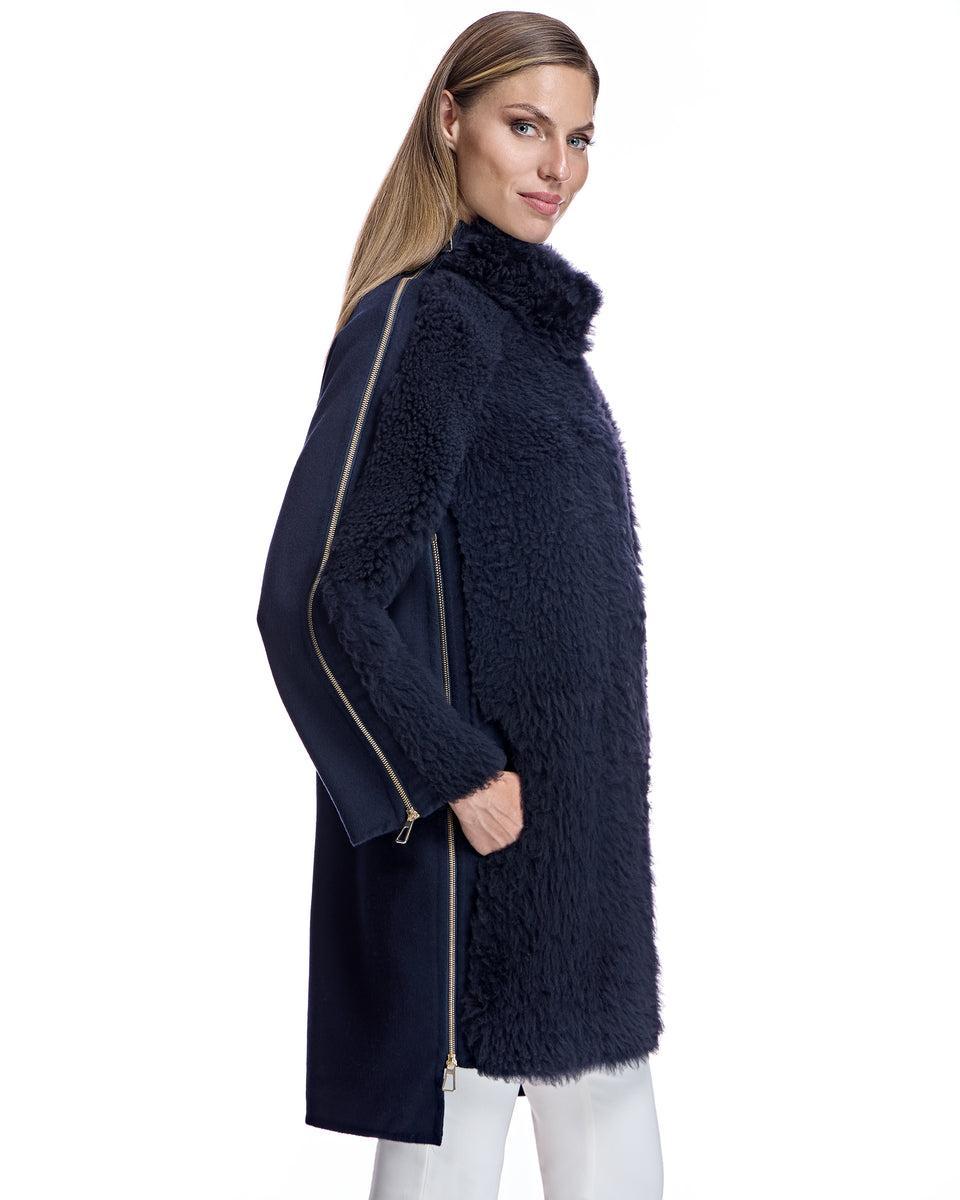 Mixed Media Shearling Coat Product Image