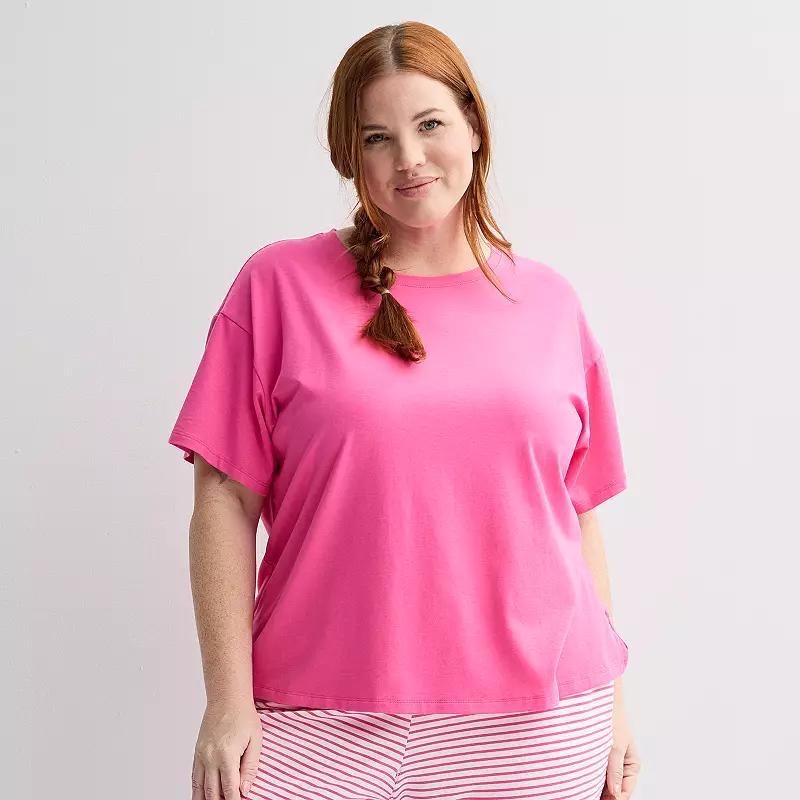 Plus Size Sonoma Goods For Life® Sleep Tee, Women's, Size: 3XL, Pink Theme Product Image