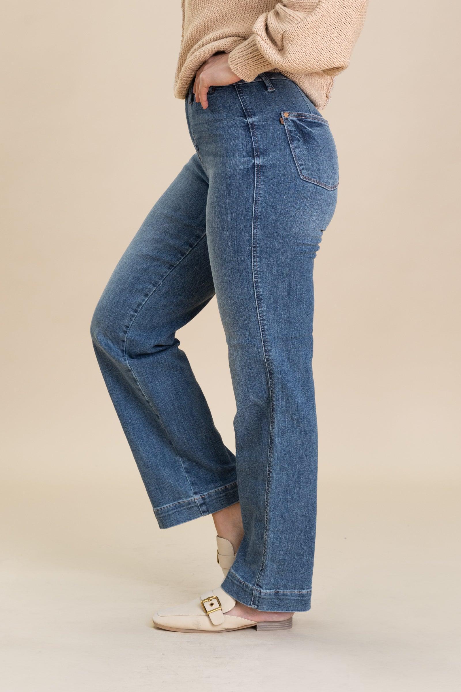 Judy Blue Contrast Thread Straight Jean Product Image