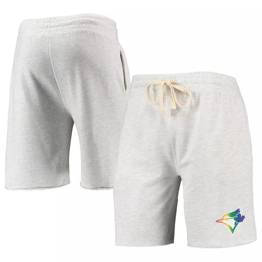 Men's Concepts Sport Oatmeal Toronto Blue Jays Mainstream Logo Terry Tri-Blend Shorts, Size: Large, Jay Team Product Image
