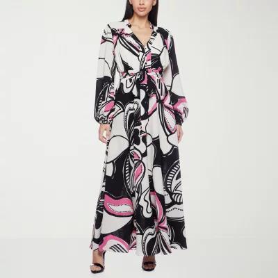 Premier Amour Womens Long Sleeve Floral Maxi Dress Product Image