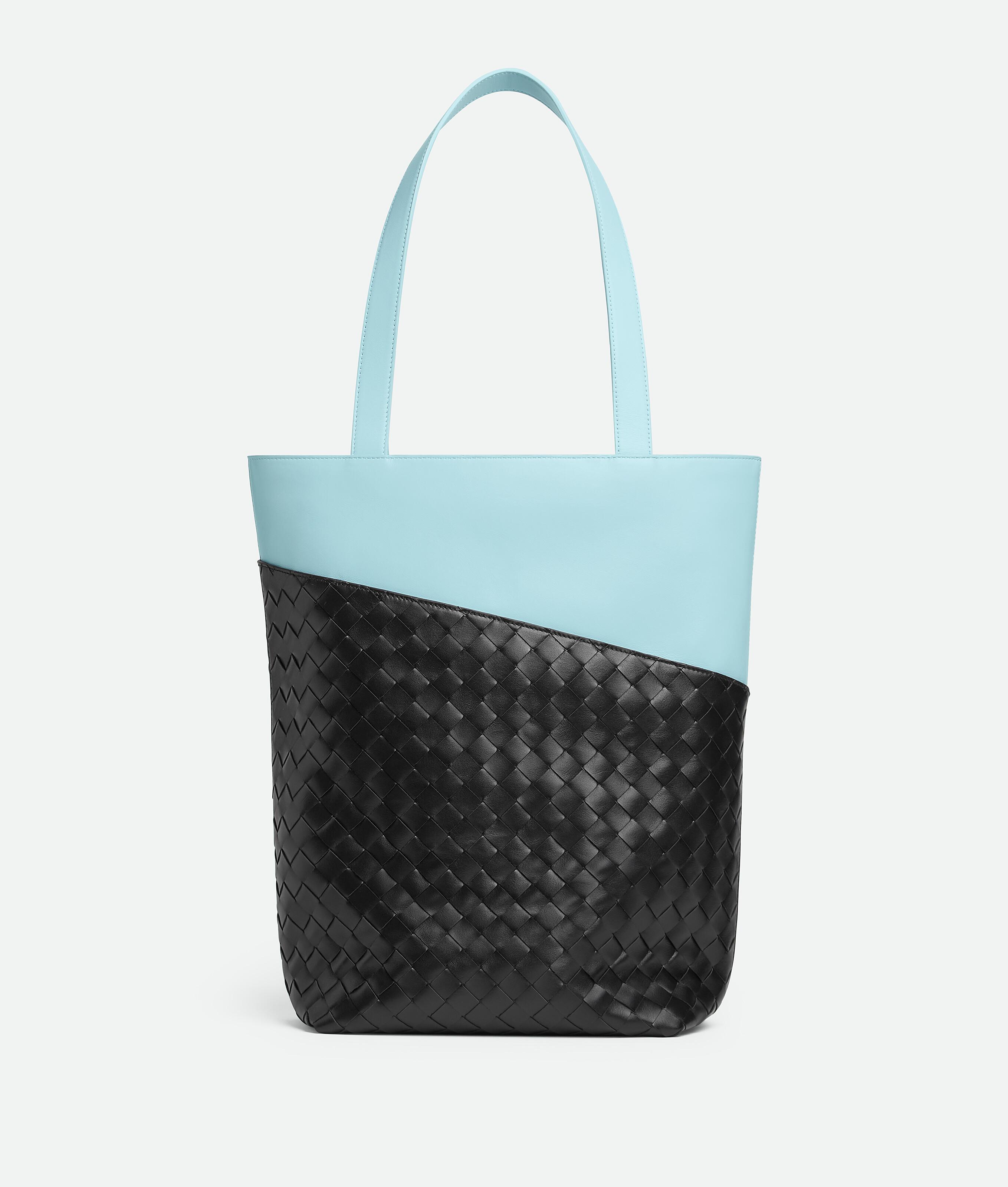 BOTTEGA VENETA Small Intrecciato Tote Bag In Black/zenith Product Image