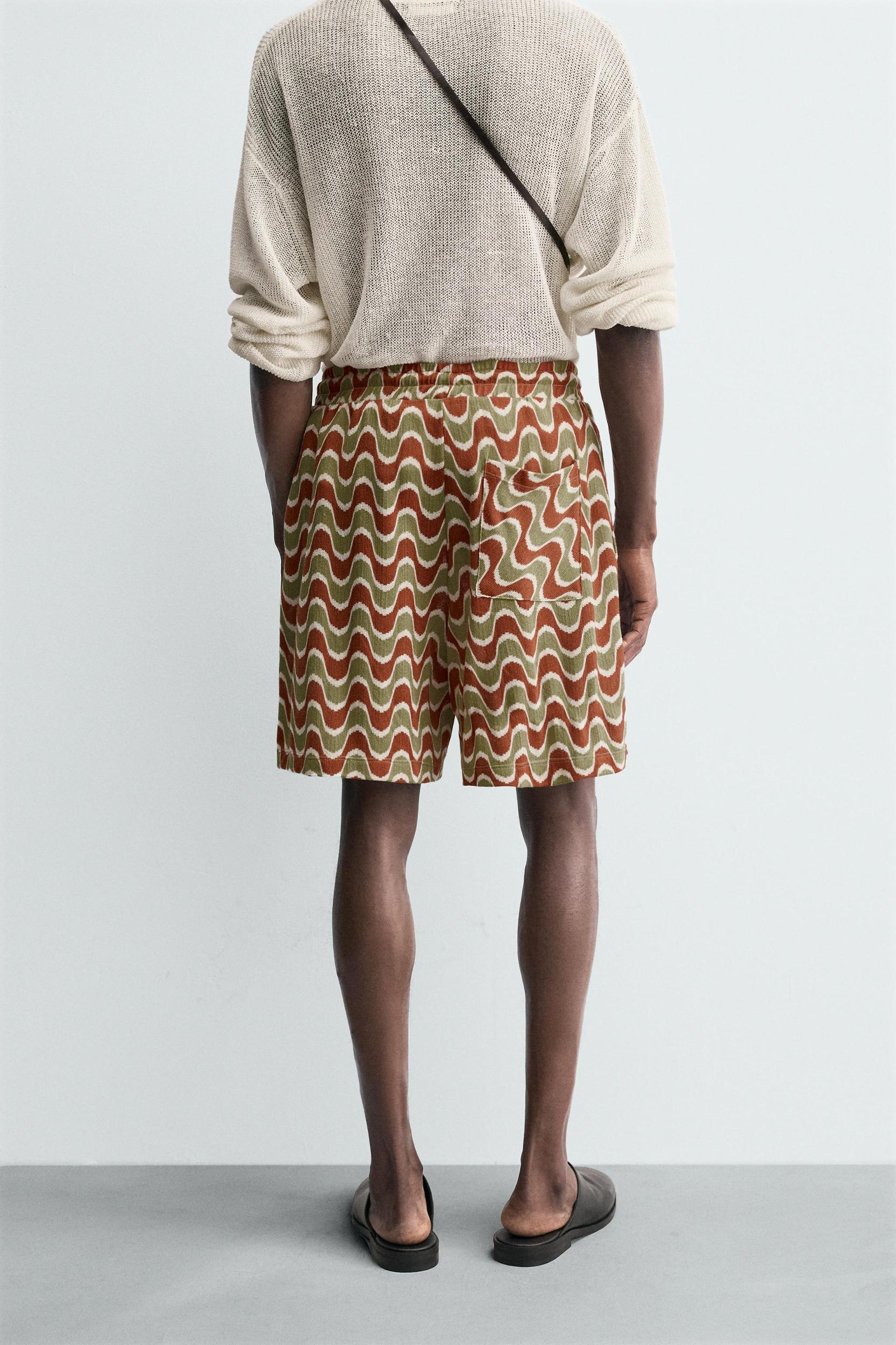 GEOMETRIC JACQUARD SHORTS Product Image
