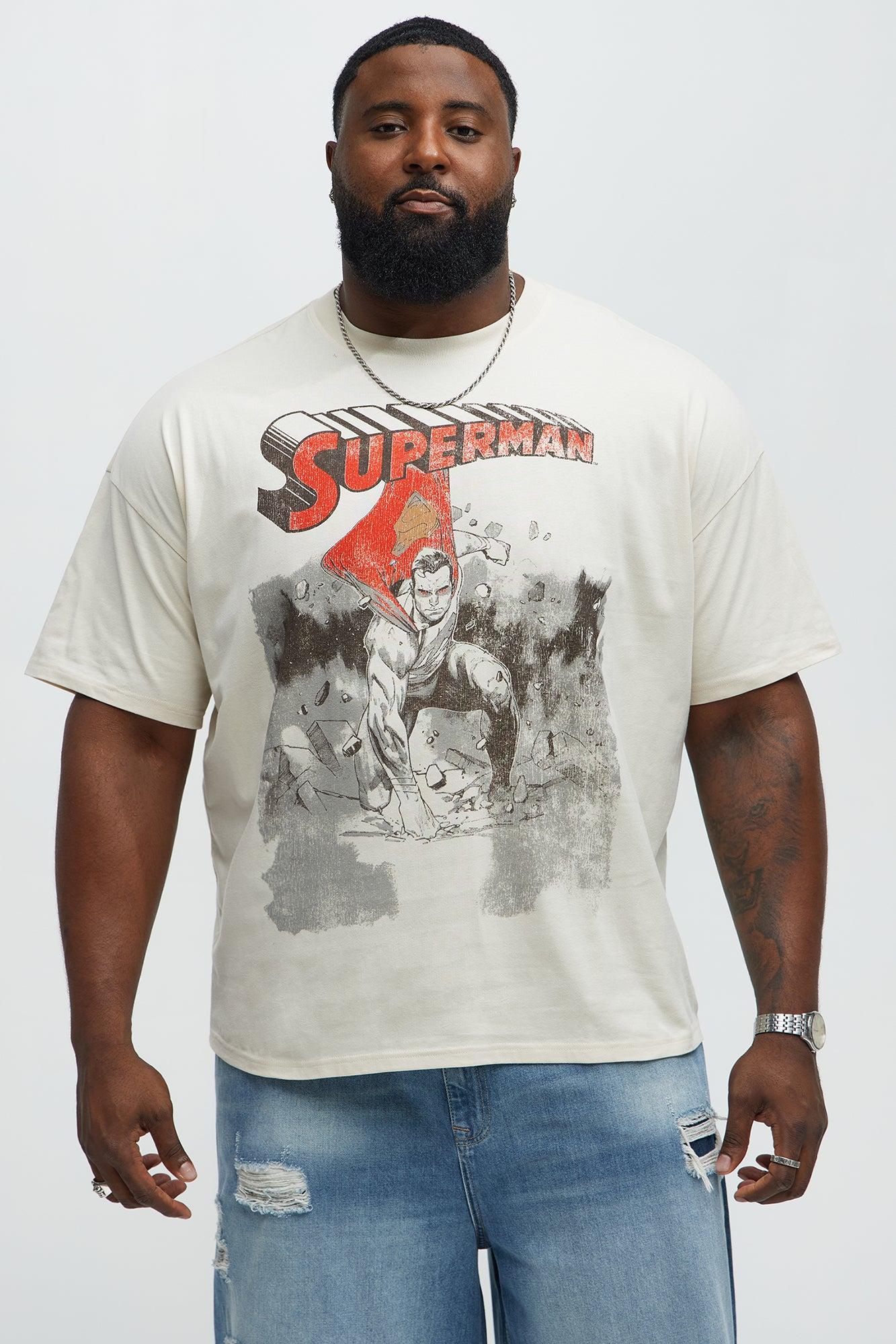 Superman Super Strength Oversized Short Sleeve Tee - White Product Image