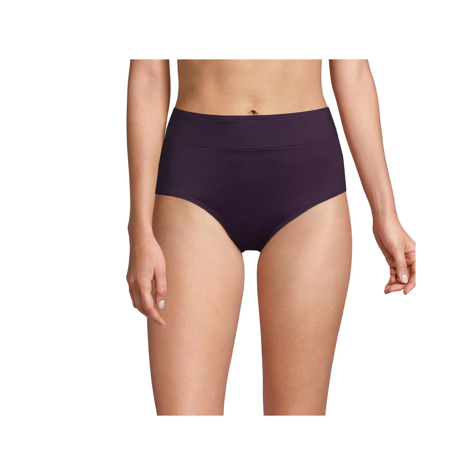 Women's Lands' End Retro Tummy Slimmer High-Waist Bikini Bottoms,  Product Image
