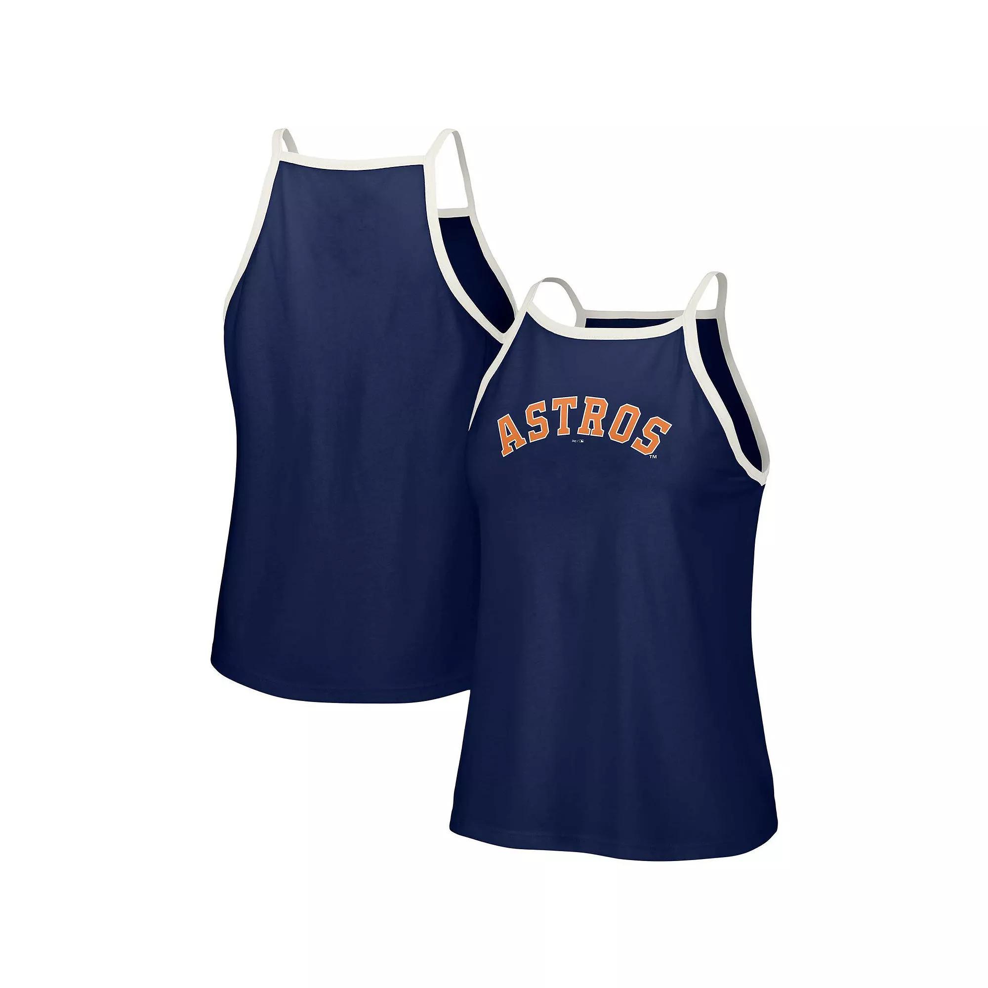 Women's Lusso Navy Houston Astros Nadine Halter Tank Top,  Product Image