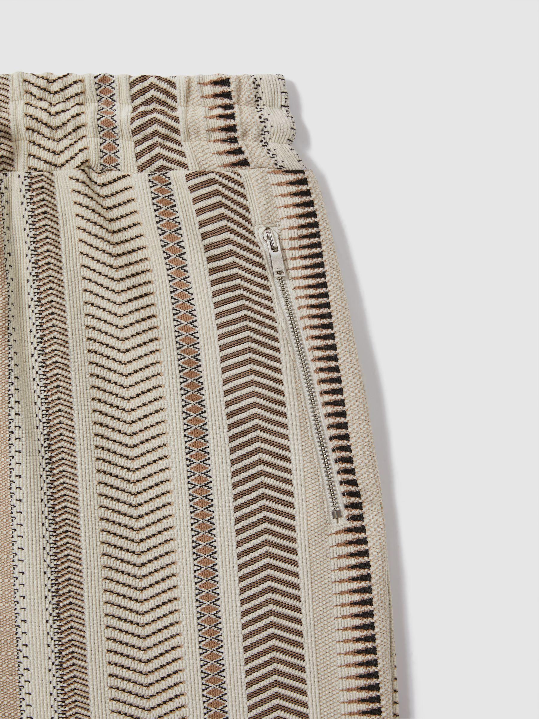 Jacquard Drawstring Shorts in Ecru Multi Product Image