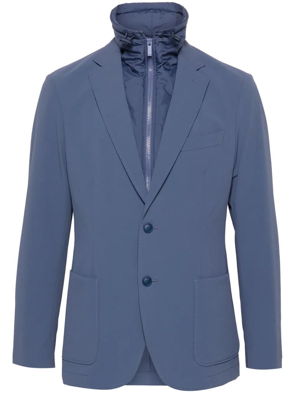 HUGO BOSS Textured-finish Single-breasted Blazer In 412 Product Image