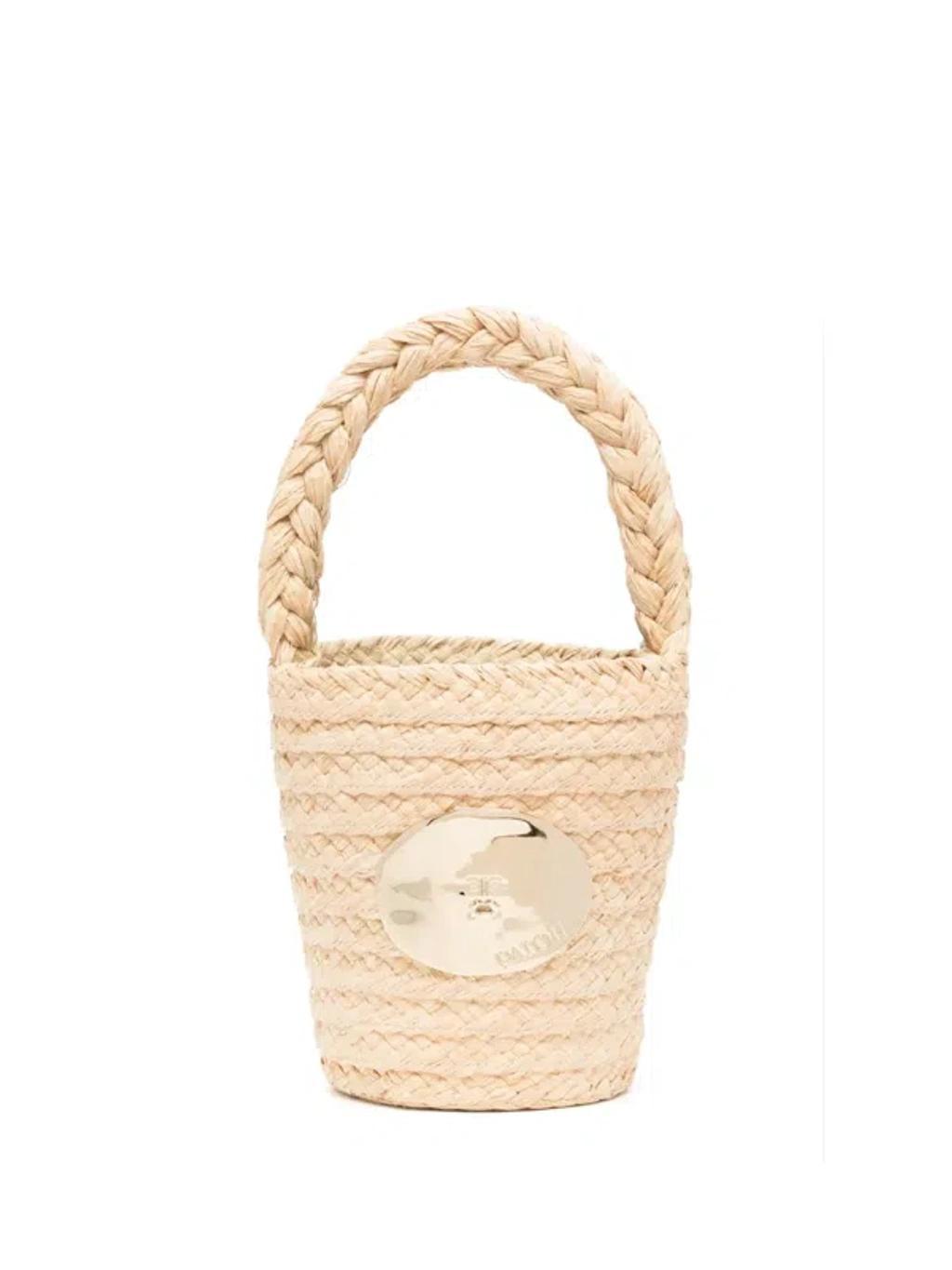 PATOU Iconic Raffia Bucket Bag In Neutrals Product Image