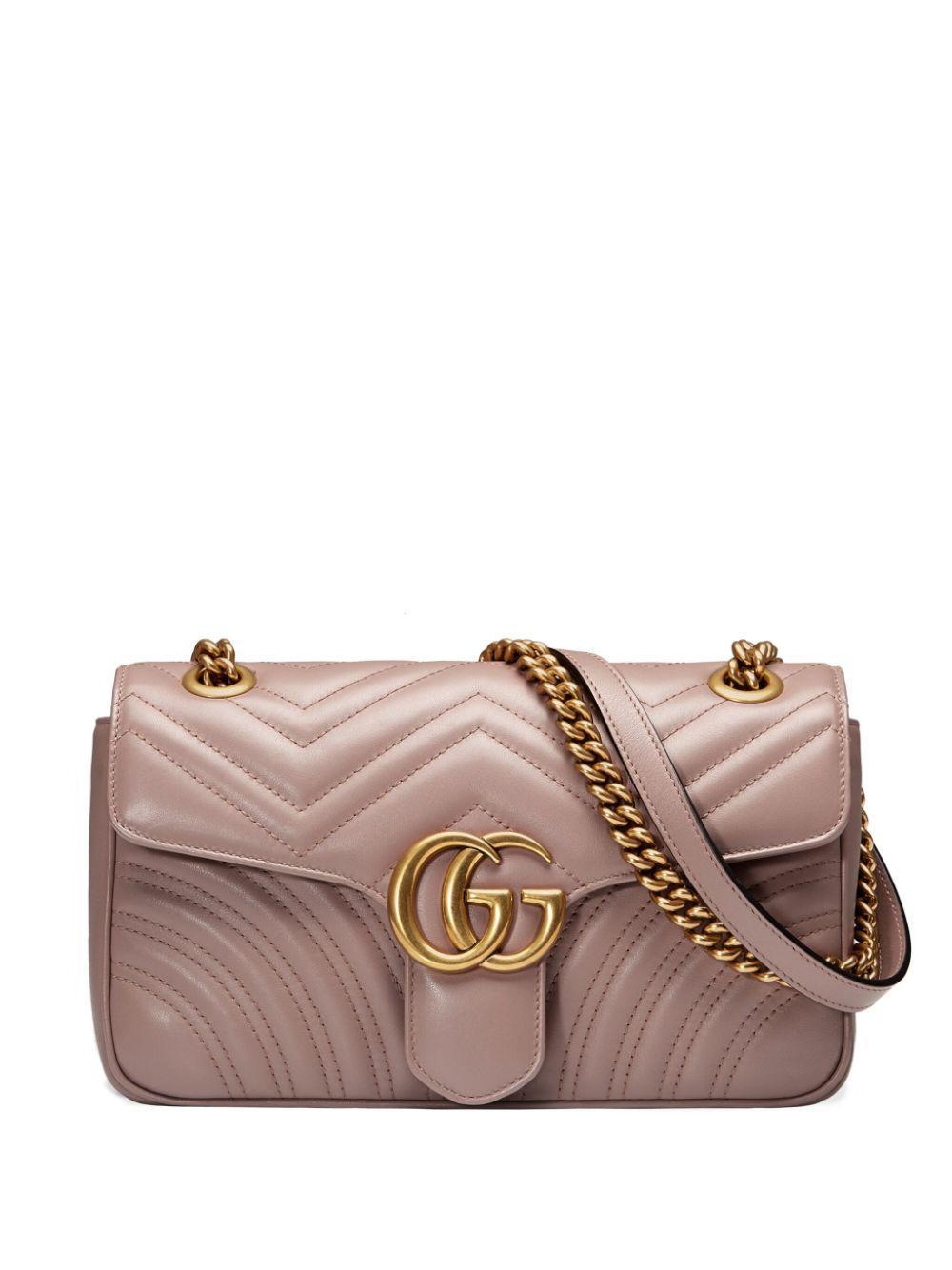 GUCCI Gg Marmont Quilted Shoulder Bag In Pink Product Image