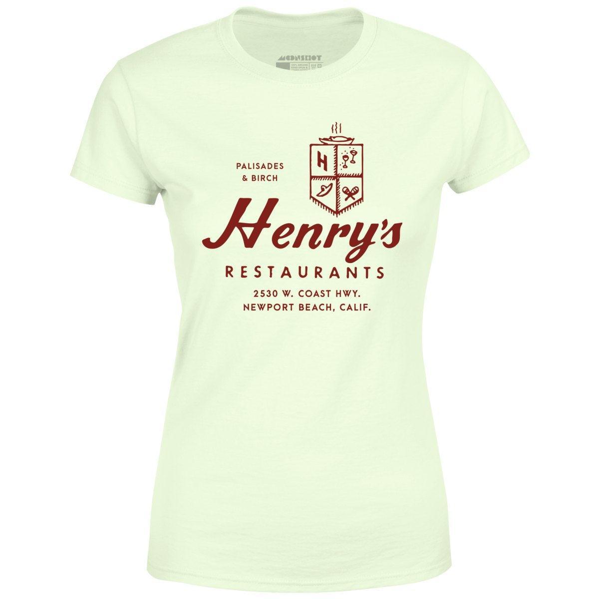 Henry's - Newport Beach, CA - Vintage Restaurant - Women's T-Shirt Female Product Image