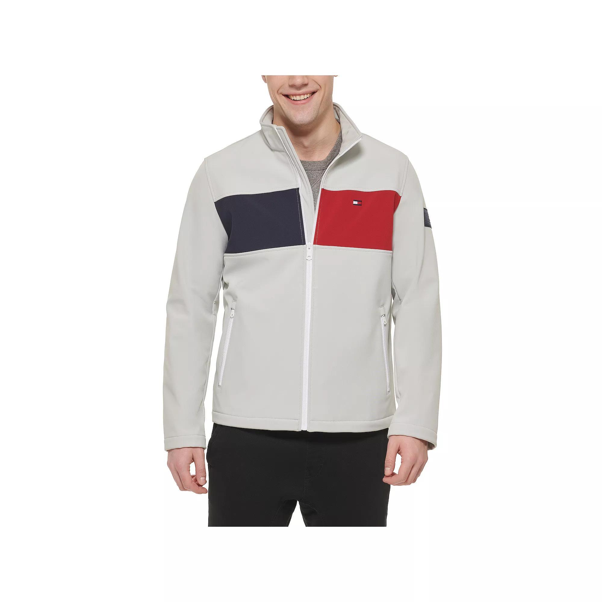 Men's Tommy Hilfiger Softshell Colorblock Jacket, Size: Small, White Product Image