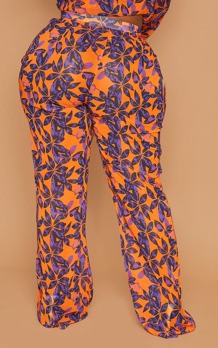 Plus Orange Print Beach Flares Product Image