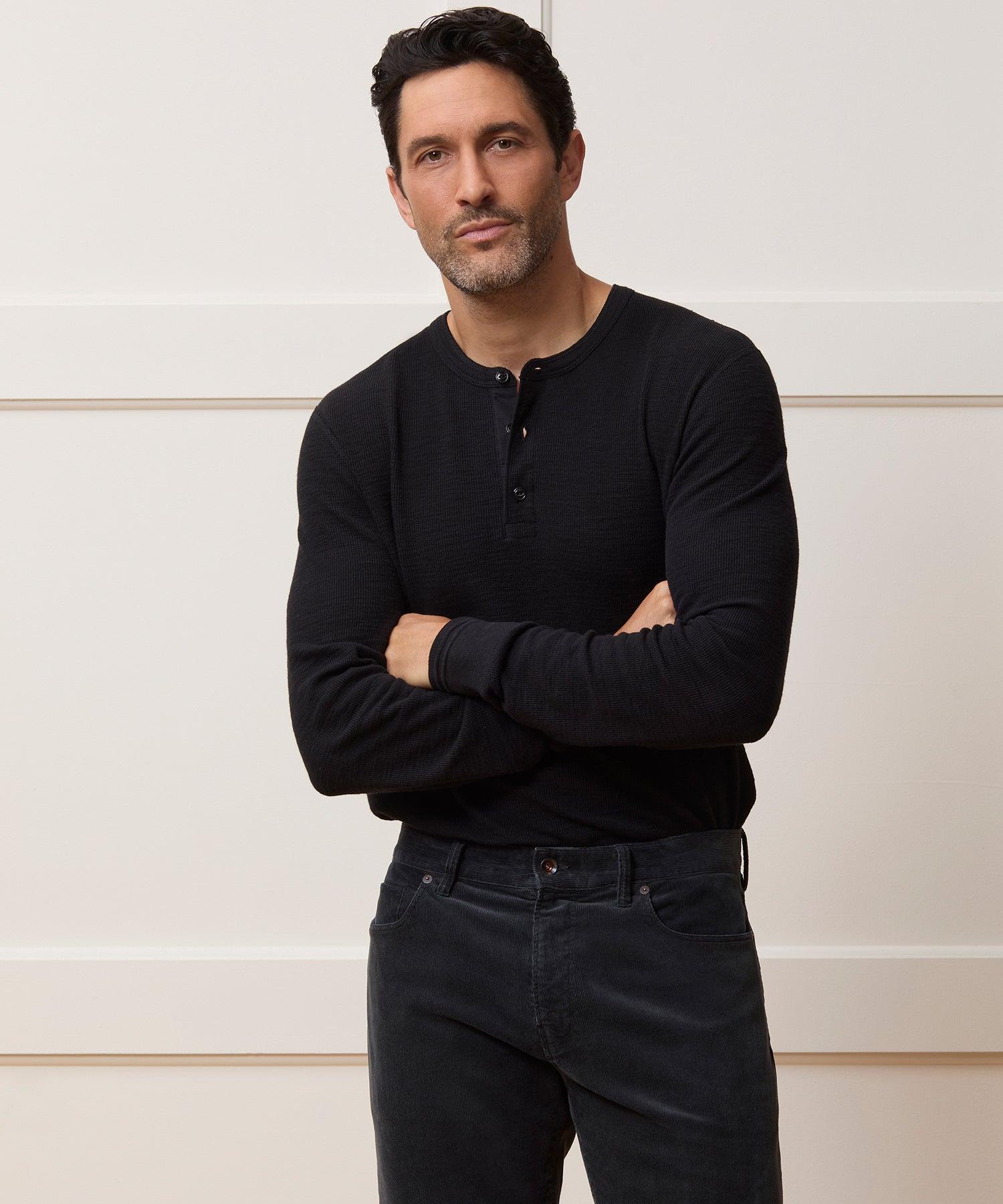 Lightweight Mini Waffle Henley Product Image