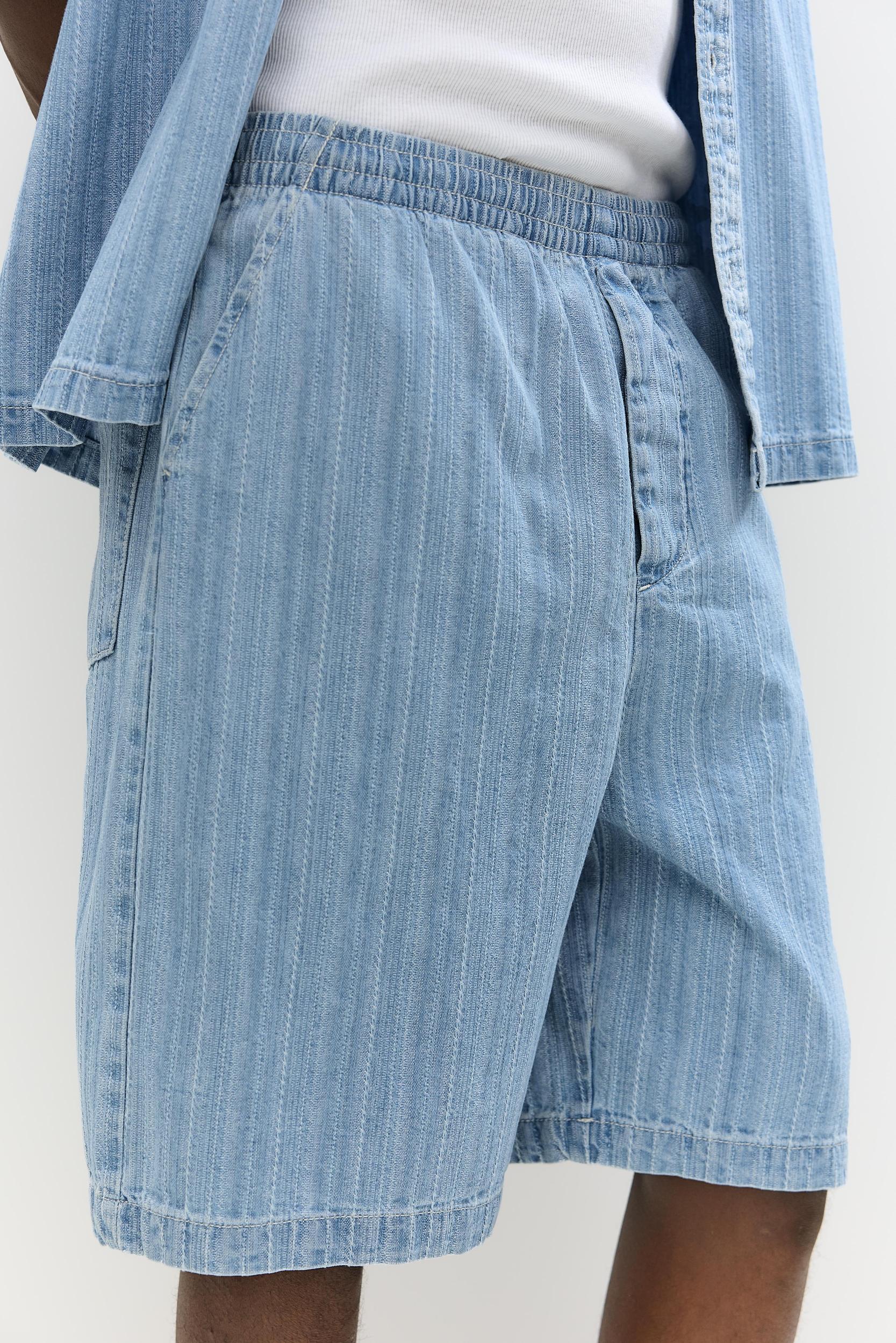 Jacquard denim Bermuda shorts Product Image