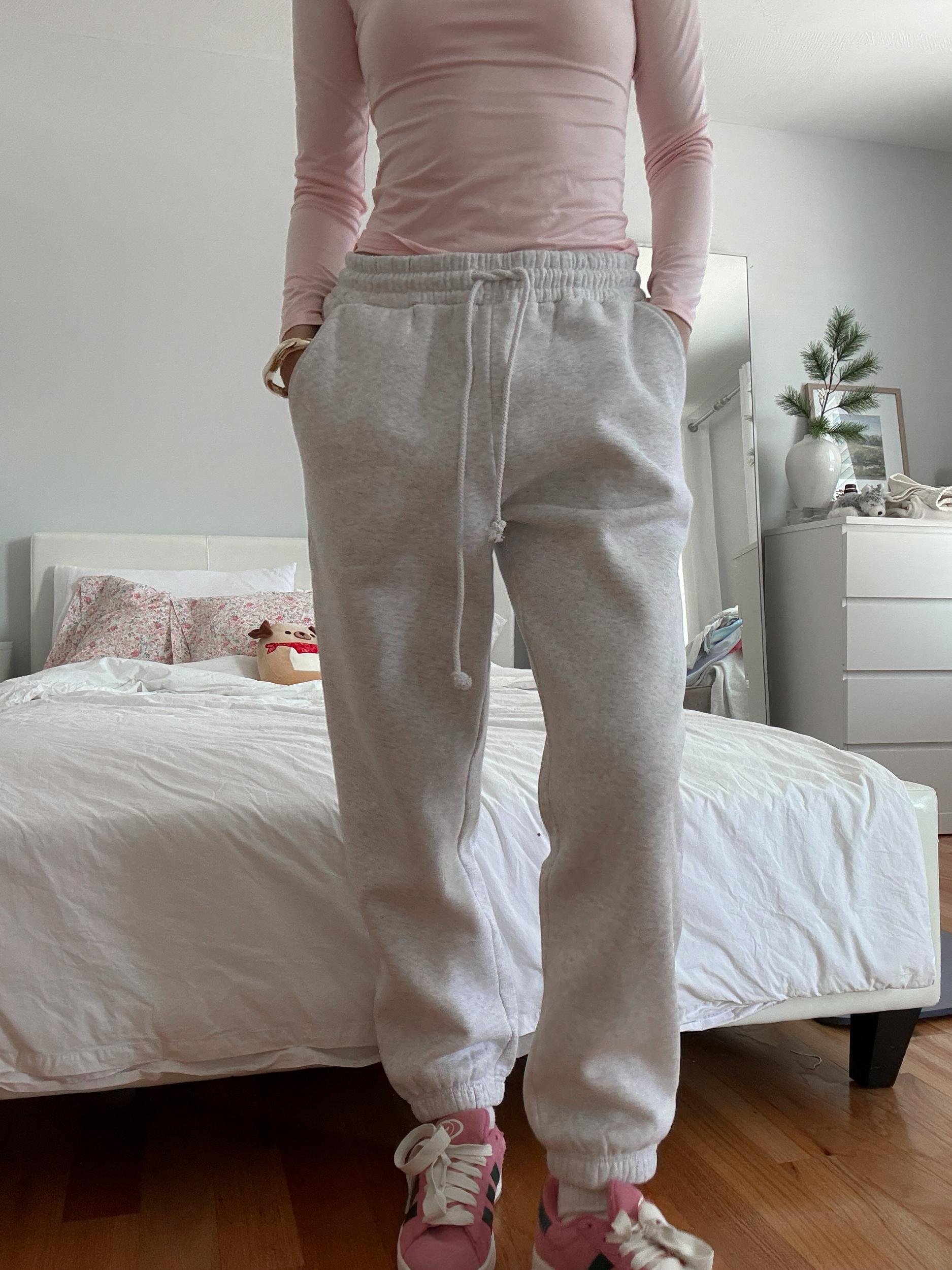 Pearl Grey Basic Blank Jogger Sweatpants Product Image