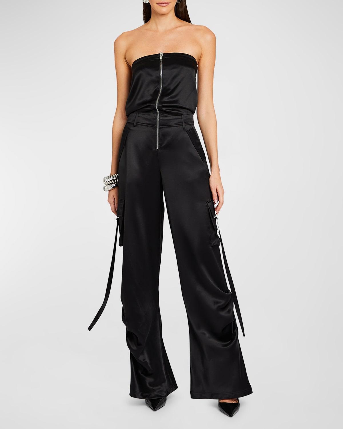 Estrella Strapless Wide-Leg Cargo Jumpsuit Product Image