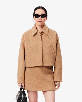 Cropped Oversized Pure Wool Jacket Product Image