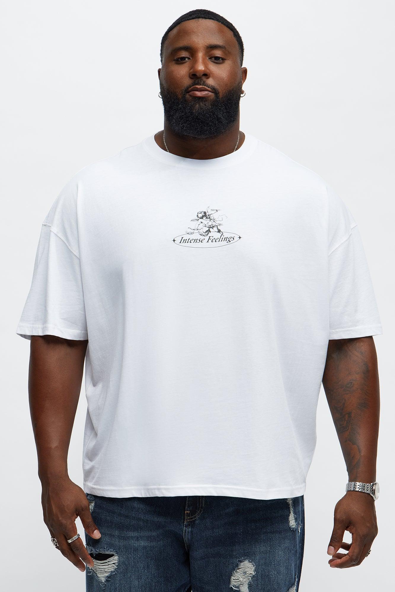 Intense Feelings Oversized Short Sleeve Tee - White Male Product Image
