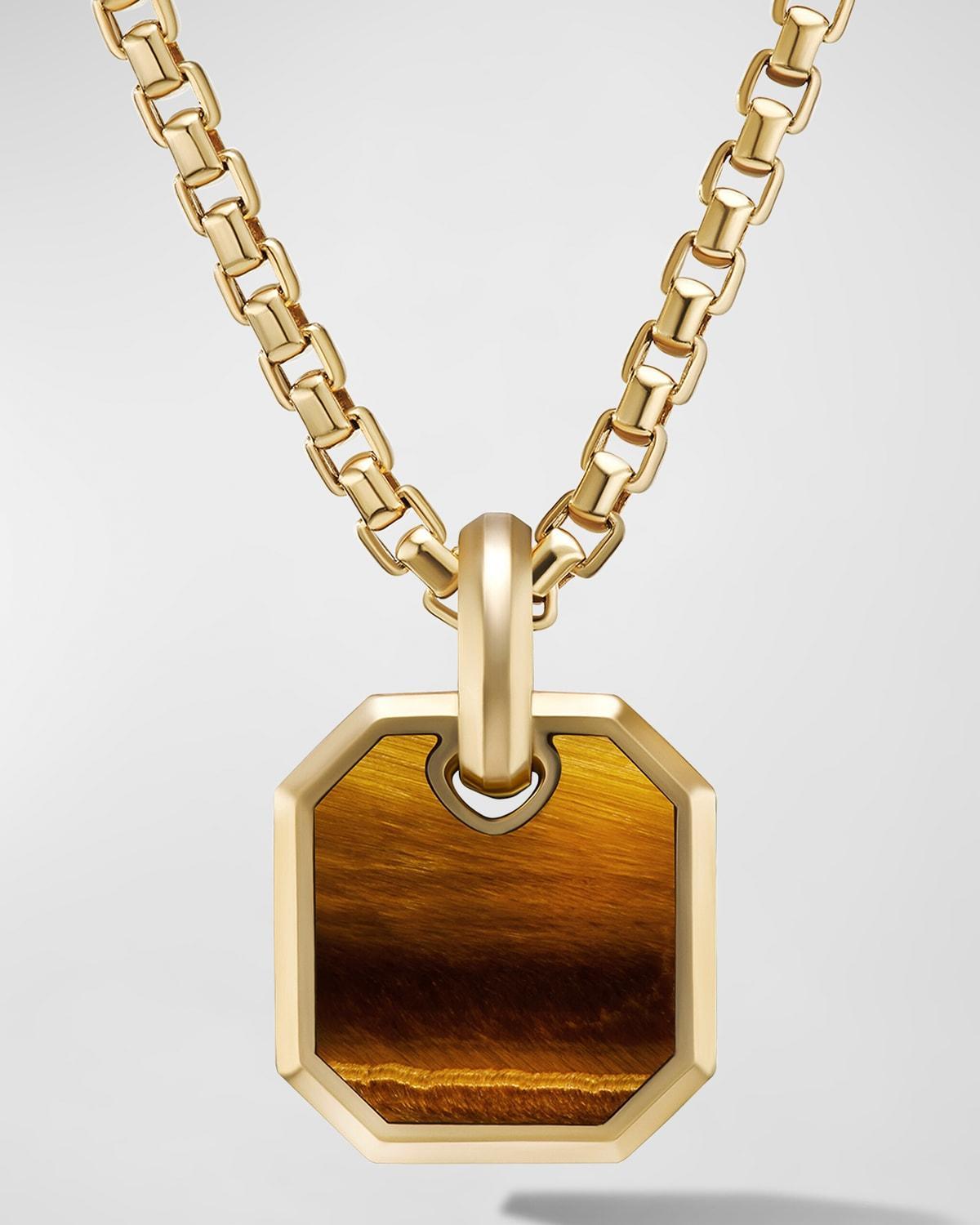 Men's Roman Pendant with Gemstone in 18K Gold Product Image