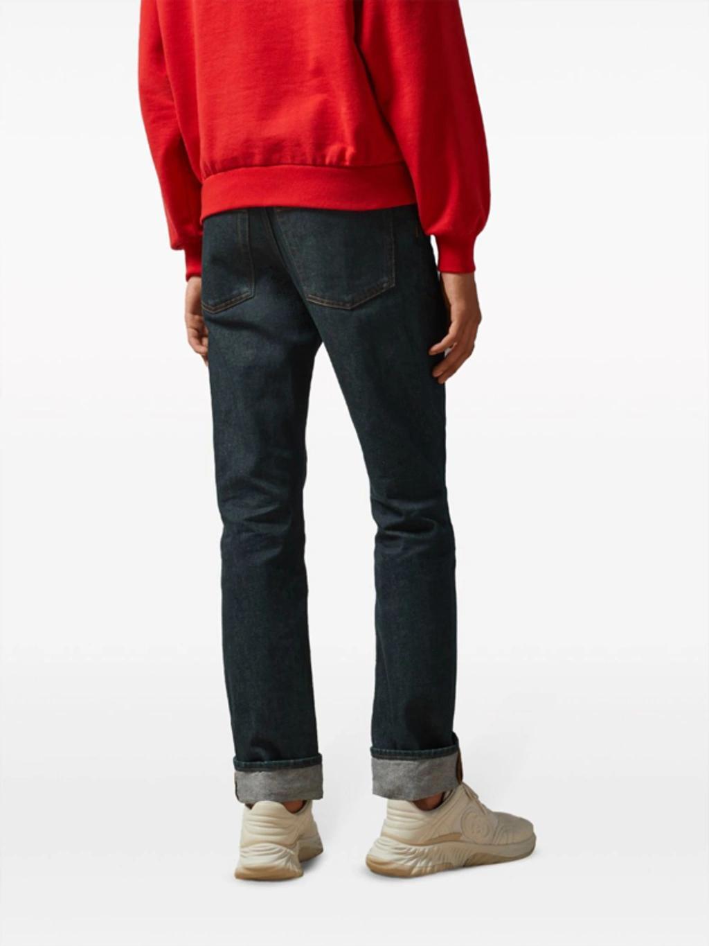 GUCCI Denim Pant With Horsebit In Blue Product Image